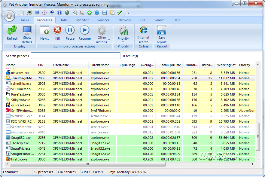 Remote process monitor windows - orthofer