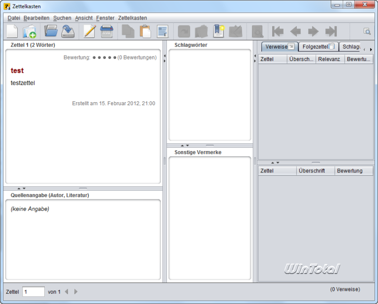 Zettelkasten Download Kostenlos & schnell auf WinTotal.de