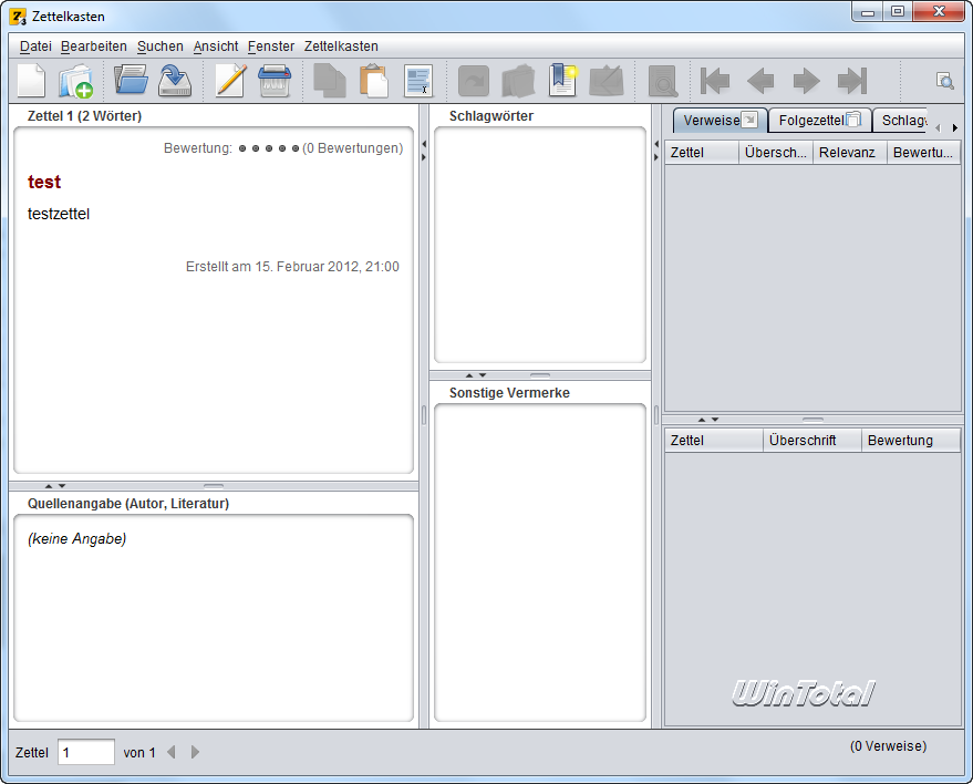 Zettelkasten Download Kostenlos & schnell auf WinTotal.de