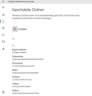 Geschützte Ordner