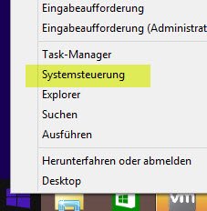 Systemsteuerung Windows 8