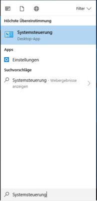 Systemsteuerung Windows 10