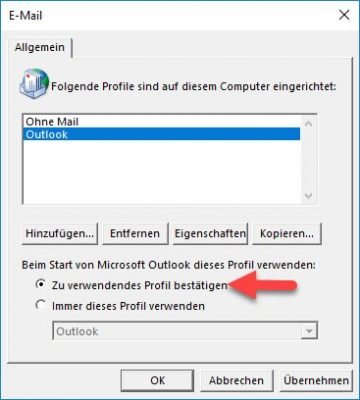 Profile in Outlook