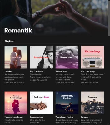 Romantik in Spotify