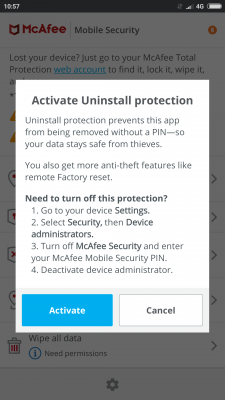 screenshot mcafee mobile security test