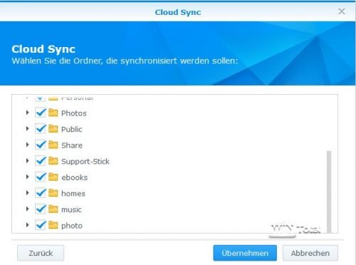 Ordner für Cloud Sync