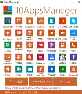 10Apps Manager zur Deinstallation von vorinstallierten Apps