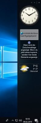 Analoge Uhr unter Windows 10 in der Sidebar