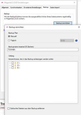 Backup mit MagentaCloud