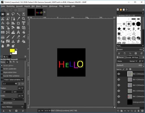 GIF erstellen in Gimp