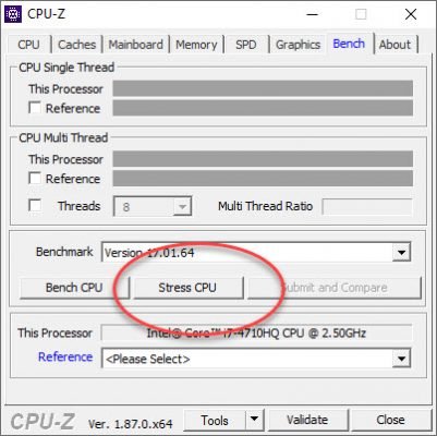 Stresstest mit CPU-Z