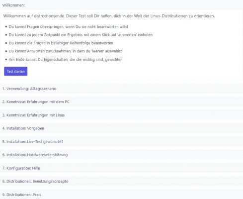 Der Test von Distrochooser