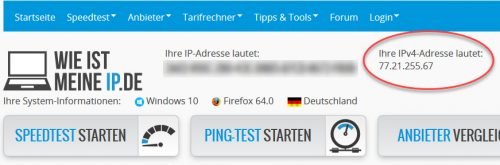 Anzeige Ihrer eigenen IP-Adresse