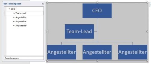 Ändern Sie die Beschriftungen durch Doppelklick auf die Textfelder