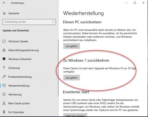 Windows 10 deinstallieren Windows 7 installieren