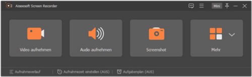 Aiseesoft Screen Recorder Übersicht der Funktionen