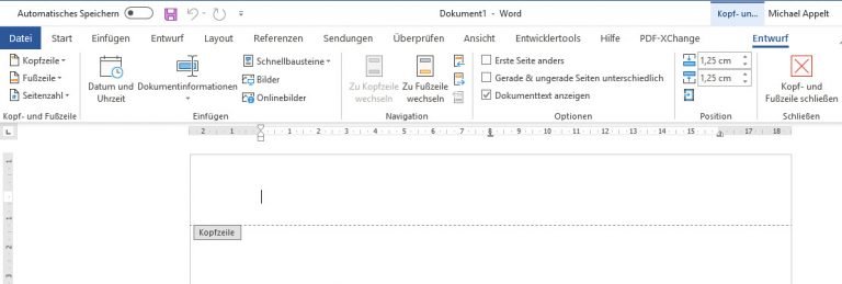 So erstellen Sie in Word eine Kopfzeile nur auf der ersten Seite - WinTotal