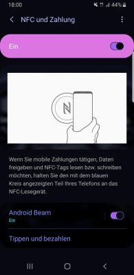NFC Einstellungen 