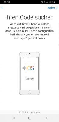 Übersicht der Anwendung "Move to IOS"