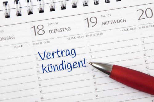 Eintrag im Kalender: Vertrag kündigen!