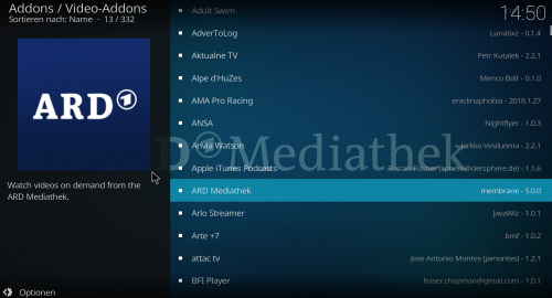 KODI Add-ons für Videoquellen