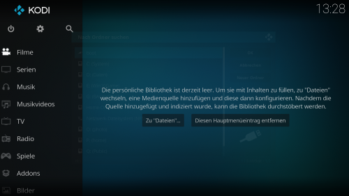 Kodi erster Start