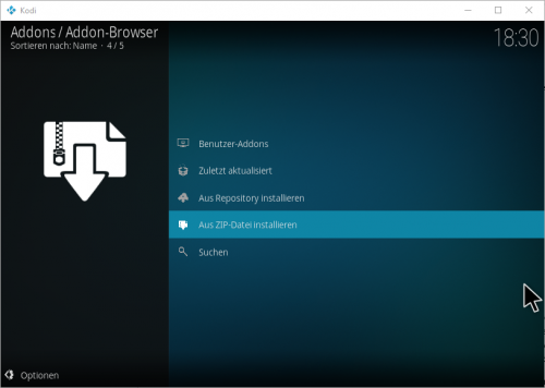 Kodi Add-ons aus Zip-Datei installieren
