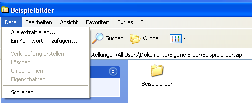 Passwort für ZIP-Dateien zu verschlüsseln in Windows XP