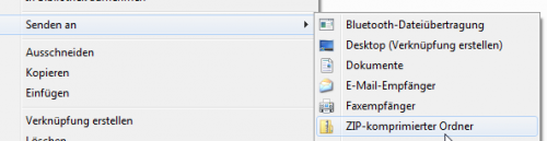Über das Kontextmenü von Windows können Sie Dateien komprimieren