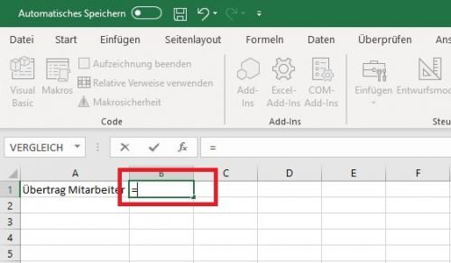 Excel Verknüpfung erstellen Formel