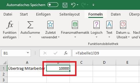 Excel Ziel-Tabelle Neuer Wert