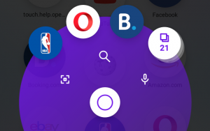 FAB im Opera Touch Browser für Android 2.3