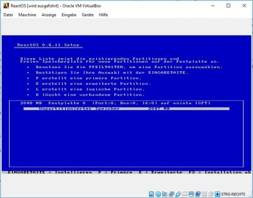 ReactOS Installation Partition