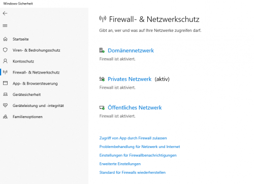 Firewall und Netzwerkschutz