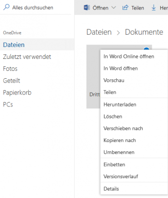 Office online in OneDrive