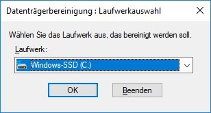 Datenträgerbereinigung C Windows