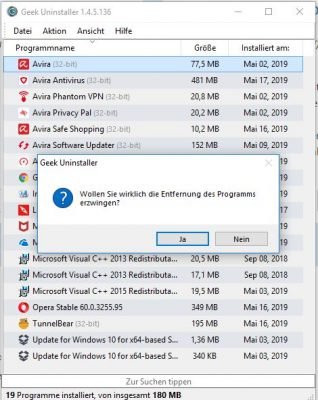 Geek Uninstaller Löschen nicht möglich geht nicht