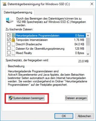 Datenträgerbereinigung Windows 7 Windows 8 Windows 10