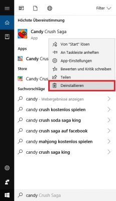 Windows 10 UWP App entfernen 