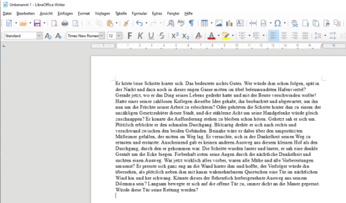 Blindtext in LibreOffice Writer