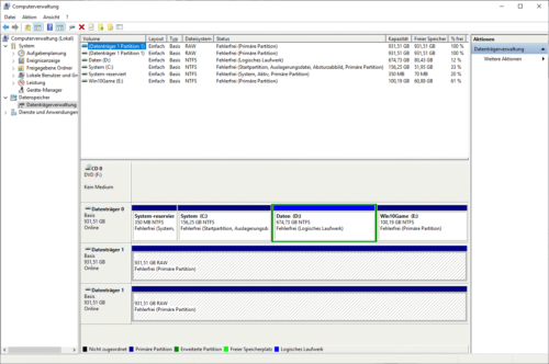 Datenträgerverwaltung von Windows ist der Partition-Manager für Windows 10