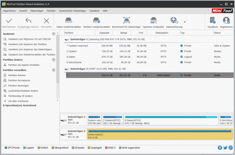 PartitionManager für Windows 10 FreewareAnbieter im Vergleich