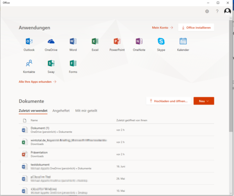 Office Dokumente öffnen direkt aus der App heraus, Microsoft Office kostenlos