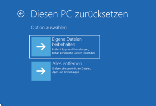 Reparaturinstallation von Windows 10