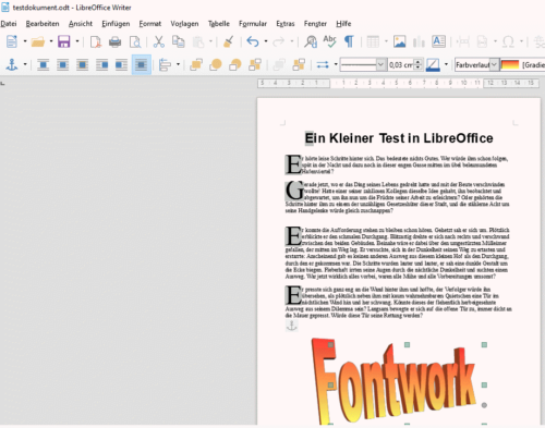 Testdokument in LibreOffice