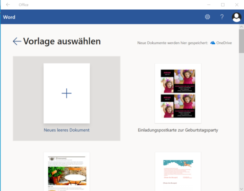 Vorlagen in Word