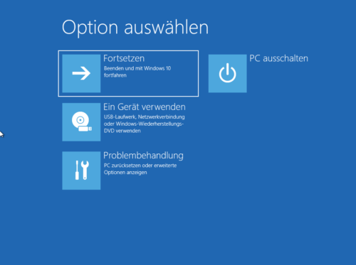  Startoptionen von Windows 10