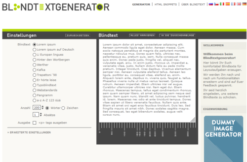Blindtext-Generator online kostenlos