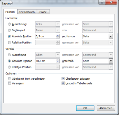 Genaue Position der Falzmarke bestimmen