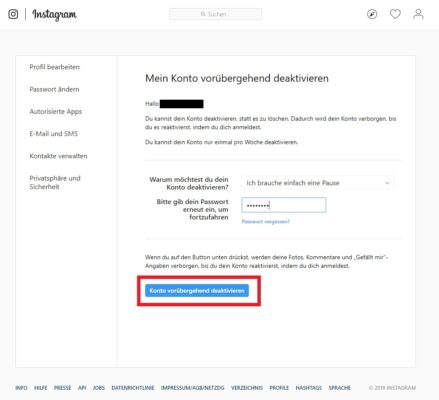 Grund für Ihren Insta-Ausstieg angeben